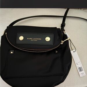 Marc Jacobs Black Crossbody Bag with Gold Accents